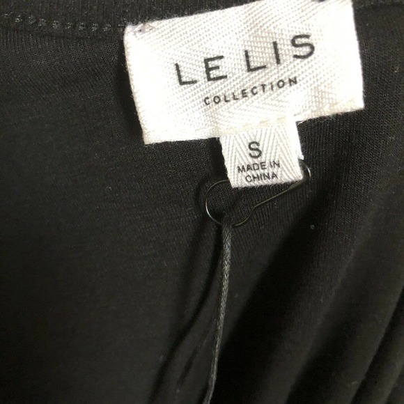 Le Lis NWT One Shoulder Long Slv Bodysuit Top Black Faux Fur Trim Sz S Thong - Picture 4 of 7